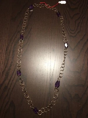 collana di ametista con Catena In Argento Placcato Rame - Immagine 1 di 3