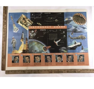 Vintage Poster Astronautenkarte 1950-60er CS HAMMOND NASA-Raumfahrtprogramm Top Zustand - Bild 1 von 1