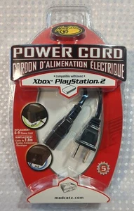 MadCatz Power Cord Xbox PS2 PlayStation Avec 6 ft Universal Gaming Retro - Picture 1 of 2