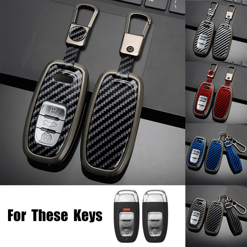 Alloy Leather Car Key Case Cover For Audi Q3 Q5 Q7 A4 A5 A6 A7 A8 S3 S4 S5 R8 Foto 1 de 4