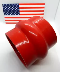 4 inch 102mm Cold Air Intake Tube Hump Bulb Silicone Coupler Red Reinforced - Picture 1 of 9