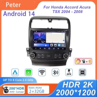Radio de coche para Acura TSX 2003-2008 Android Auto GPS Navegación Reproductor de video estéreo DSP Foto 1 de 4