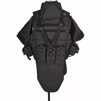 Full Protective Tactical Vest Molle Plate Carrier Body Armor with Accessory Bag - Image 1 of 4