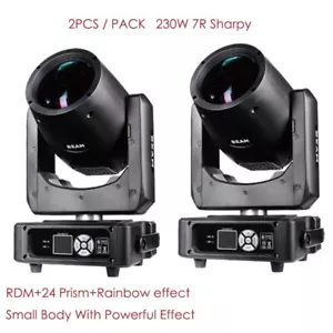 2-Pack 230W 7R Sharpy 24 Prism Rainbow Effect Stage Event Show DJ Club Light - Picture 1 of 10