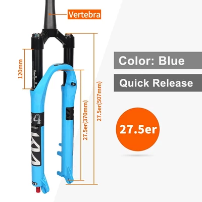 Mountain Bike Front Fork 26/27.5/ 29er Suspension Air Fork Travel 120mm Straight - Image 1 of 4