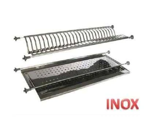 SCOLAPIATTI COLAPIATTI AD INCASSO 86 CM ACCIAIO INOX BASE VASCHETTA SALVAGOCCE - Foto 1 di 1