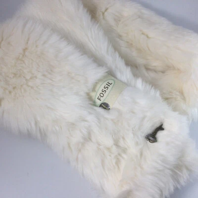 Fossil Isa White Faux Fur Magnetic Scarf Closure 60 in - Image 1 of 4