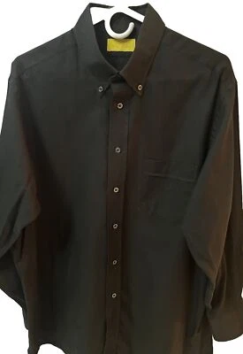 Victor Talbots Men’s Black Custom Made Linen Button Dress Shirt Initials On Cuff - Image 1 of 4
