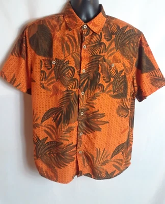 Point Zero Orange Label Shirt M Mens Multicolor Orange Print Pockets S-Sleeve - Image 1 of 4
