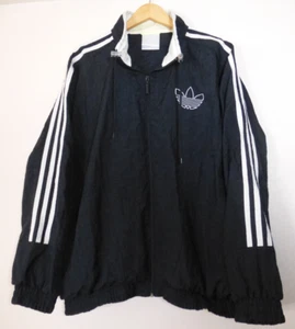 Chaqueta Adidas De Colección Para Hombre XL Negra Cremallera Completa Trifolio Cortavientos Cordón DEFECTOS - Imagen 1 de 20