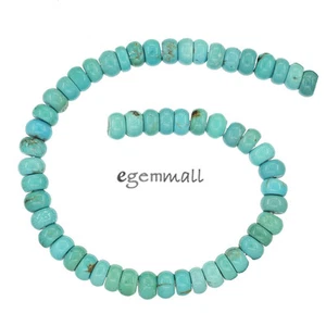 7.8" Genuine Chinese Turquoise Rondelle Beads 6 - 6.3mm Sky Blue #82202 - Bild 1 von 1