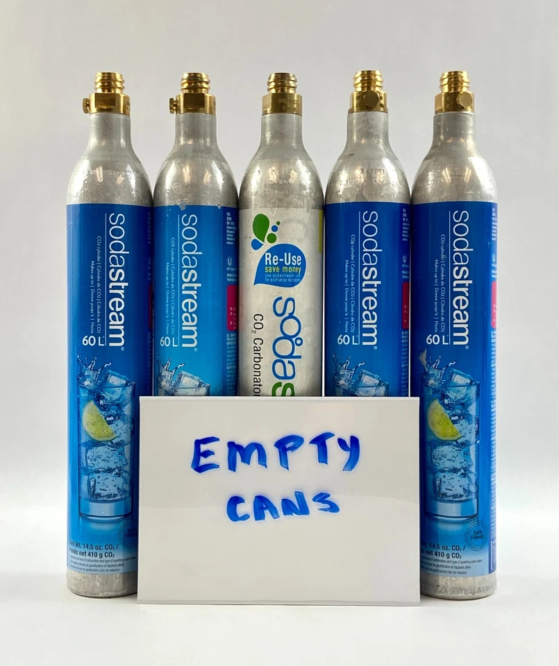 SodaStream Screw CO2 Cylinder Replacement Canisters Empty 60L 5-Pack - Image 1 of 4