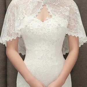 Bridal Lace Shrug Bolero Cape Wrap Jacket Shawl Capelet Tippet Wedding 5 Color - Picture 1 of 15