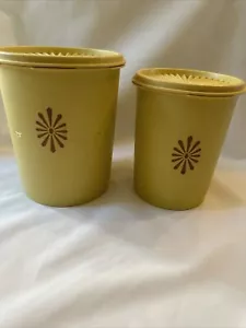 2er Set Vintage Tupperware Kanister Behälter - gelb - Bild 1 von 15