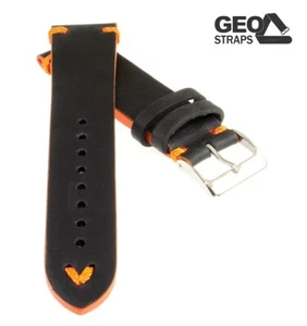 GEO-Straps Uhrenarmband Horween Rindleder Modell Beluga Pro ON schwarz 22 mm - Picture 1 of 3