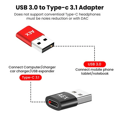 USB 3.1 Type C Adapter Female to USB A Male Cable Converter Connector Adapter UK - Image 1 of 4