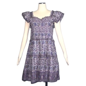 Sea New York Rosita Smocked Floral Printed Mini Dress In Purple XL - Picture 1 of 8