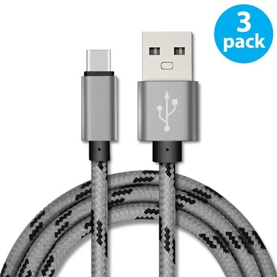 Cabo de carregamento rápido 3x 3 pés Samsung USB-C tipo C Galaxy S20 S21 S22 S23 S24 S25+ - Imagem 1 de 4