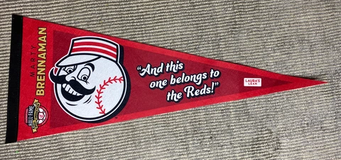 Cincinnati Reds Pennant MLB Marty Brennaman  2021 Hall Of Fame Induction 30” Cover