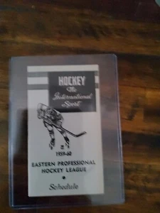 1959-60 EPHL hockey Pocket Schedule EX+ clean Inside And Out Very Rare See Pics - Picture 1 of 2