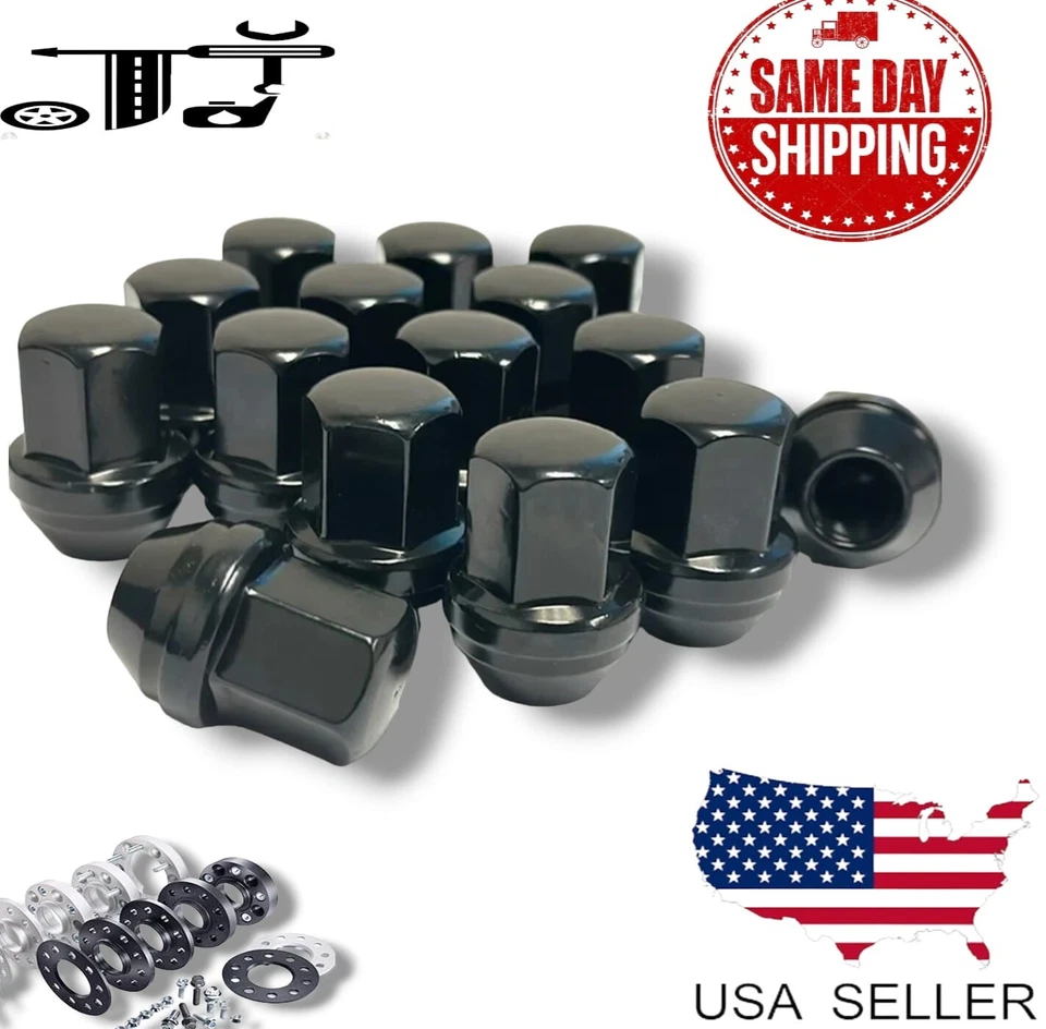 Tuerca estilo fábrica 24 piezas negra M14x1.5 OEM ajuste Escalade SRX XT5 XT6 Enclave Foto 1 de 4