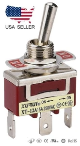 HEAVY DUTY SPDT ON-ON TOGGLE SWITCH 20A 125V, 15A 250V SPADE TERMINALS (12A) - Picture 1 of 1