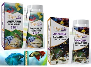 7 in 1 & Ammonia Test Kit Aquarium Test Strips For Fresh & Saltwater Fish Tanks - Picture 1 of 11