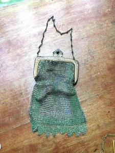 Vintage Whiting & Davis 1920's Enameled Maille Mesh Art Deco Flapper Bag Purse - Picture 1 of 10