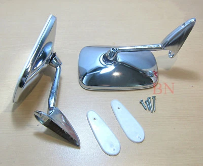 ESPEJOS RETROVISORES DE PUERTA DE GUARDABARROS CROMADOS para camioneta Datsun 1000 1200 1300 1400 1500 1600 Foto 1 de 2