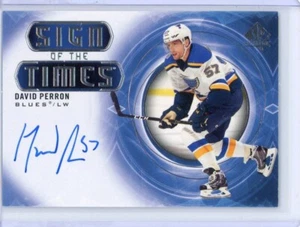 2020-21 UD SP Authentic David Perron Sign of the Times Autograph St Louis Blues - Picture 1 of 2