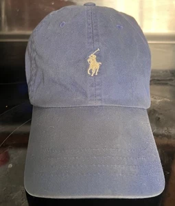 Vintage Polo Ralph Lauren Baseballkappe hellblau weiß Pony StrapBack Schnalle Mütze - Bild 1 von 5