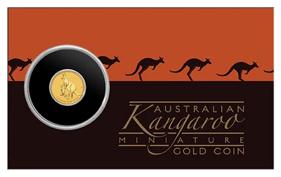 2020 Miniature Kangaroo 0.5g .9999 Gold Perth Mint $2 Mini Roo Coin in Card - Image 1 of 4