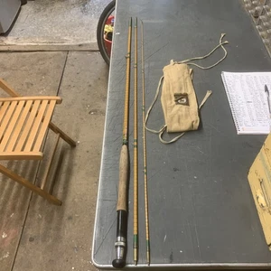ALLCOCKS THE CONQUEROR 10’6” #7 SPLIT CANE TROUT/SEA TROUT FLY FISHING ROD + BAG - Picture 1 of 23