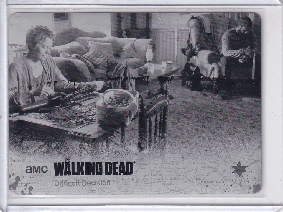 Walking Dead Season 4 Part 1 Metal Printing Plate 1-1 Black Difficult Decision - Image 1 of 1