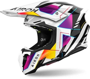 CASCO HELMET MOTO CROSS ENDURO AIROH TWIST 3 RAINBOW GLOSS 22.06 TG L - Picture 1 of 3
