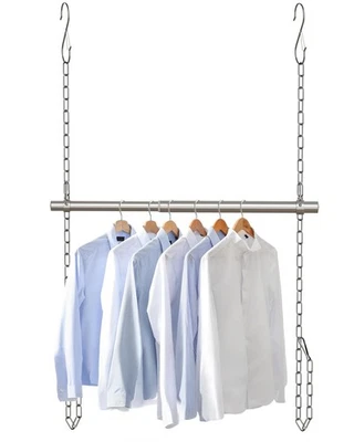 Barra de armario colgante ajustable ancho y alto varillas de armario extensor 17-28 pulgadas... Foto 1 de 4