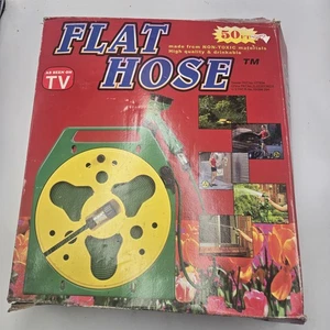 Tubo da giardino piatto 50 piedi vintage visto su tv scatola potabile atossica - Foto 1 di 3