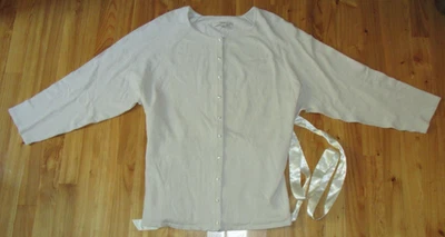 Cárdigan Merona para mujer 2X avena L/SL mezcla de seda con botones excelente usado Foto 1 de 4