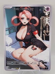 Goth Nurse Joy Waifu Full Art Custom Trading Card Fan Art Goddess ACG - Picture 1 of 1