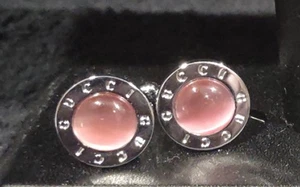 Vintage GUGGI Opera Mauve Mondstein Manschettenknöpfe - Bild 1 von 2