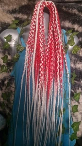 Double Ended Dreads 20 Pack 26inch In Red And White - Picture 1 of 3