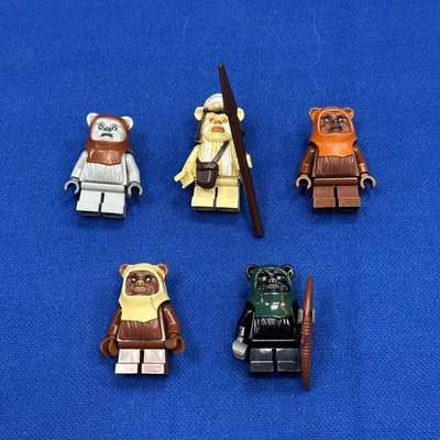 Lot 5 LEGO Star Wars minifigure Wicket Ewok Warrior Logray Paploo Tokkat - Image 1 of 4