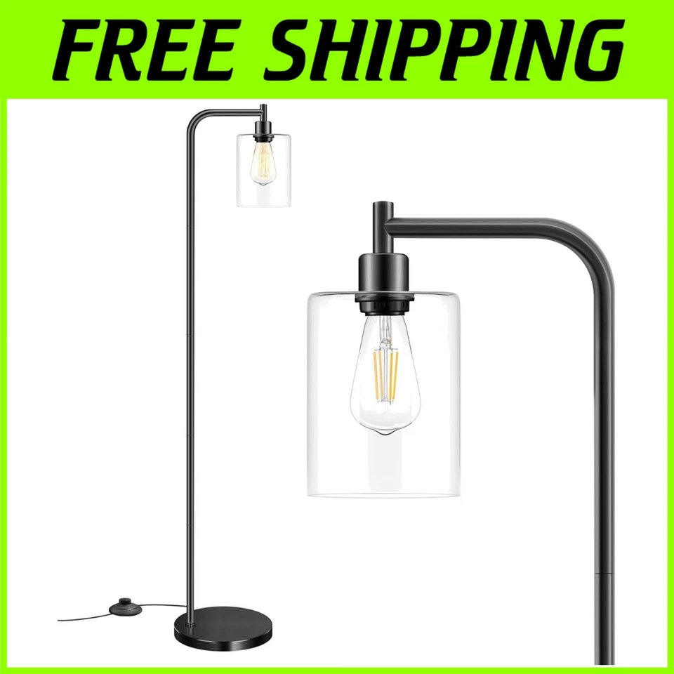 Sturdy Industrial Floor Lamp with Foot Switch and Edison Bulb - Modern Farmhouse - Image 1 of 4