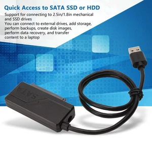 USB 3.0 To Adapter Cable 12V 2A Plug And Play Fast Transfer Hard D NEW - Afbeelding 1 van 12