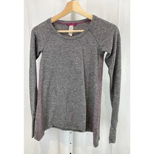 IVIVVA Lululemon Long Sleeve Crew Top Thumbholes Stretch Heather Gray Girls 10 - Picture 1 of 7