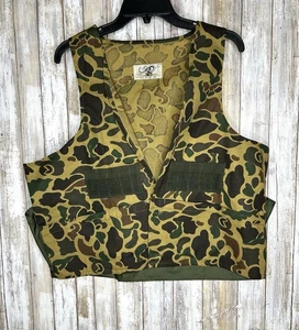 Vintage Black Sheep Men's Camo Duck Hunting Vest - Size Large - Picture 1 of 10