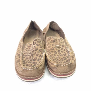 Zapatos Mocasines Ariat Cruisers Talla 10 B Cuero Marrón Estampado Leopardo Gamuza Guepardo - Imagen 1 de 7