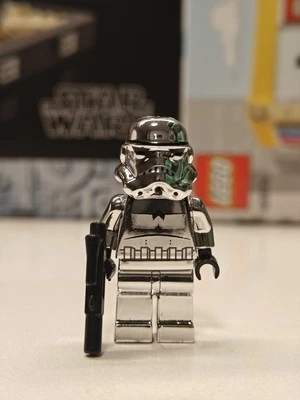 NEW STAR WARS Chrome Stormtrooper Custom Lego Chrome Silver Minifigure - Image 1 of 3
