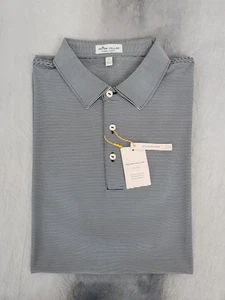 Peter Millar Jubilee Stripe Performance Jersey Polo Shirt Men's Size Large New - Picture 1 of 11