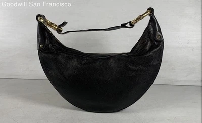 Entrupy Authenticated COA Gucci italy Black Leather Pockets Crescent Hobo Bag - Image 1 of 4
